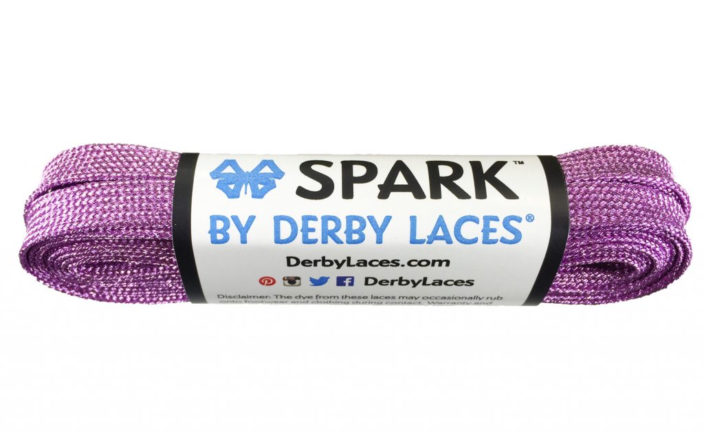 Lilac Purple Spark Metallic Sparkle Derby Laces - Pigeon's Roller Skate Shop