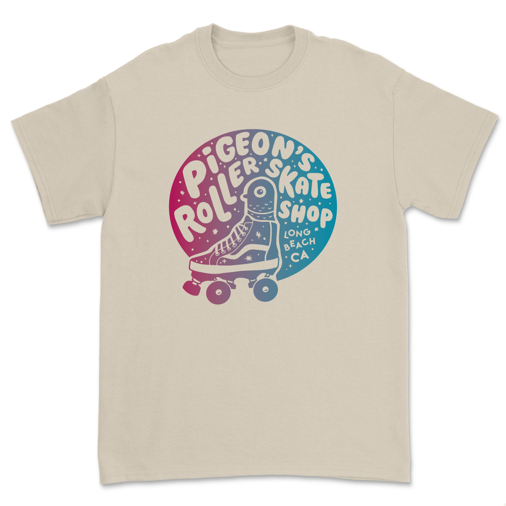 Pigeon's Roller Skate Shop Tan Gradient T Shirt
