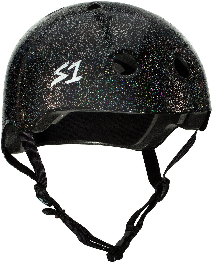 S1 Lifer Helmet - Black Gloss Glitter - Pigeon's Roller Skate Shop