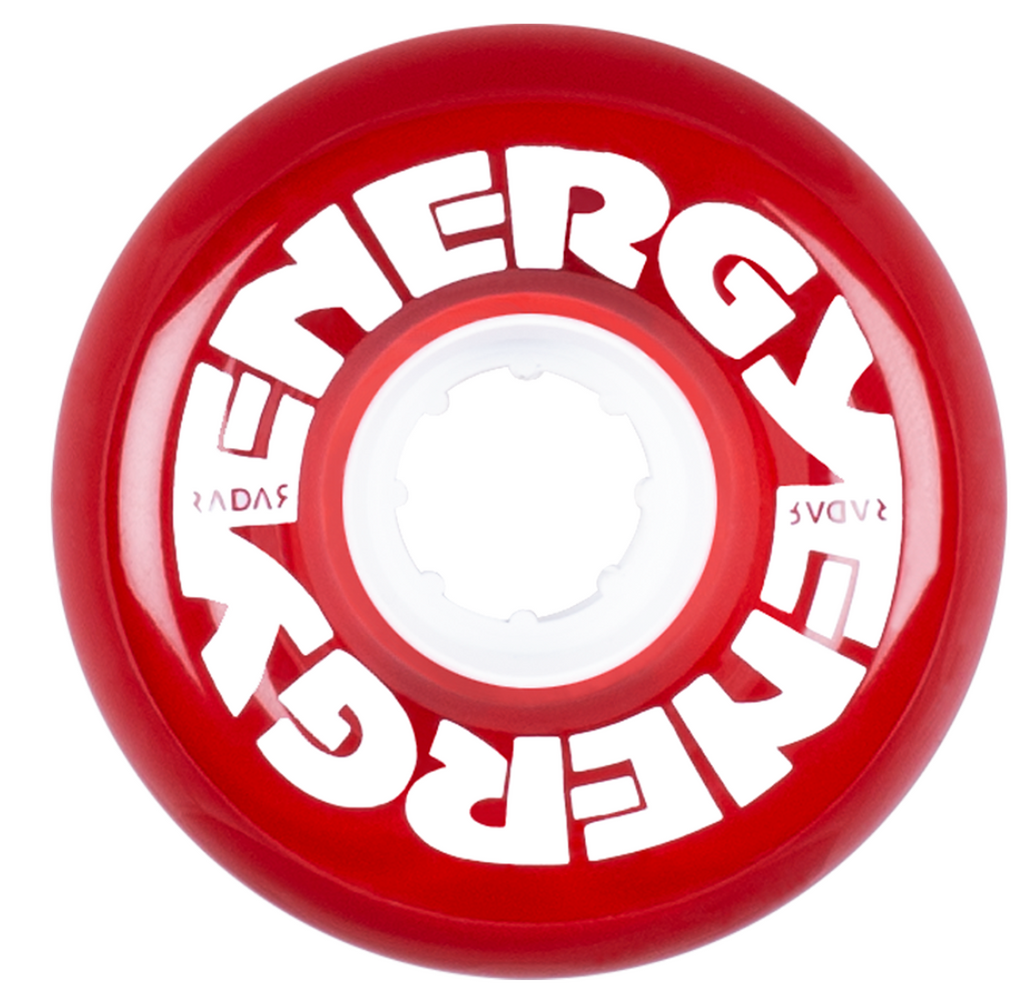 Radar Energy Wheels - CLEAR RED 65MM - Pigeon's Roller Skate Shop