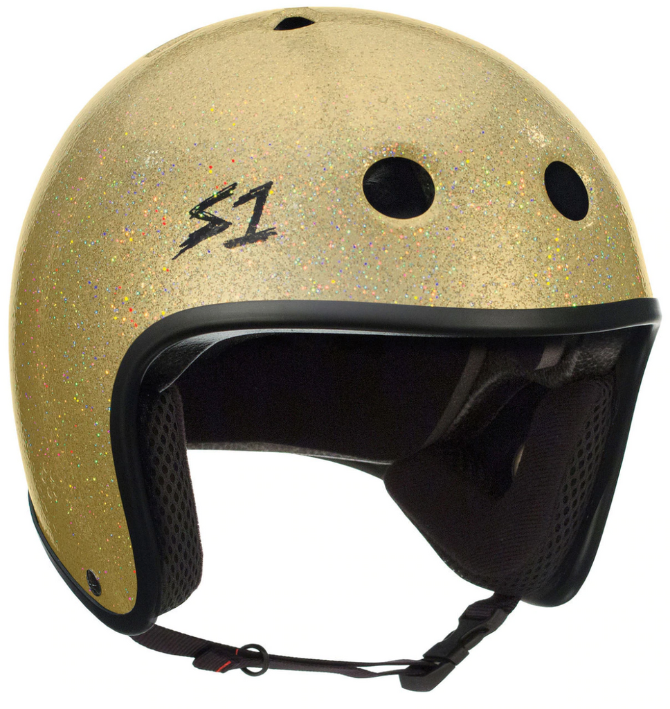 S1 Retro Lifer Helmet - Gold Gloss Glitter - Pigeon's Roller Skate Shop