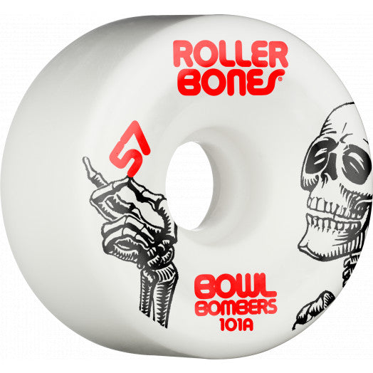 Rollerbones Bowl Bombers Wheels - WHITE - Pigeon's Roller Skate Shop