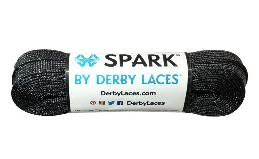 Black Spark Metallic Sparkle Derby Laces - Pigeon's Roller Skate Shop