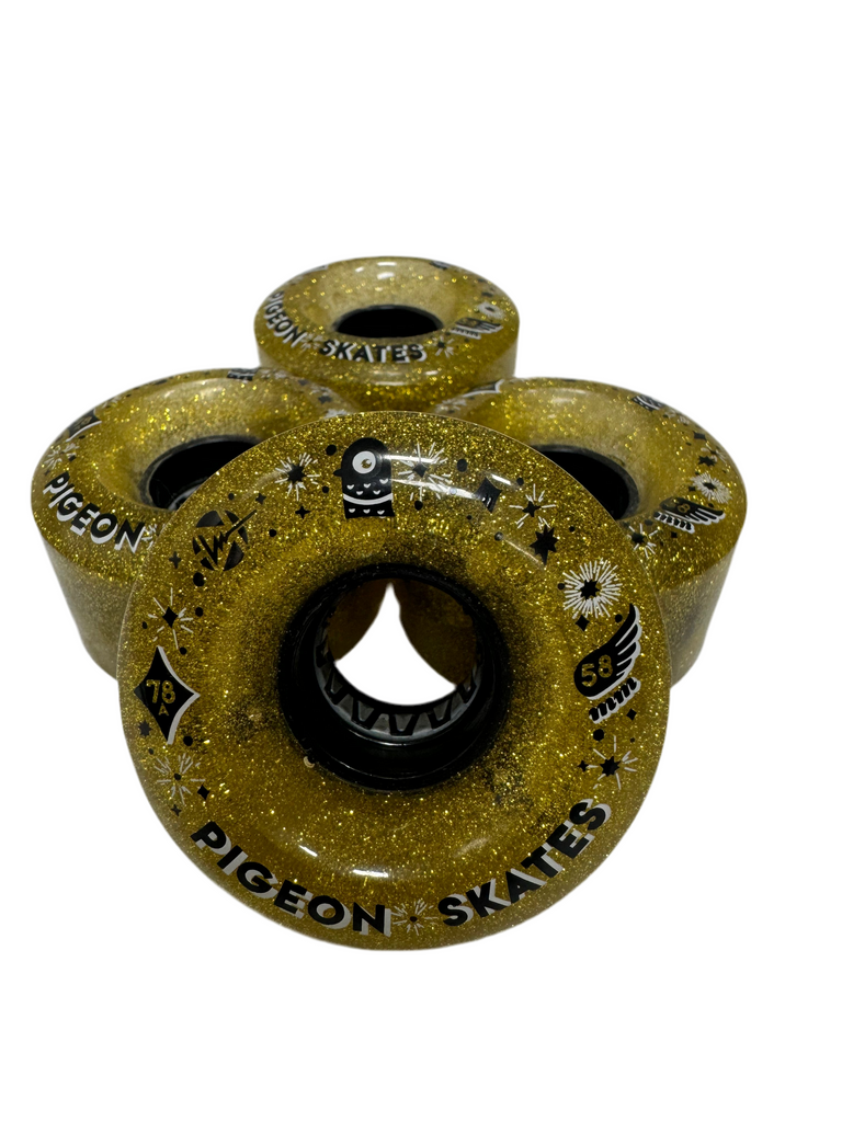 Luminous Wheels x Pigeon Skates - Gold - 4pk 58mm 78A