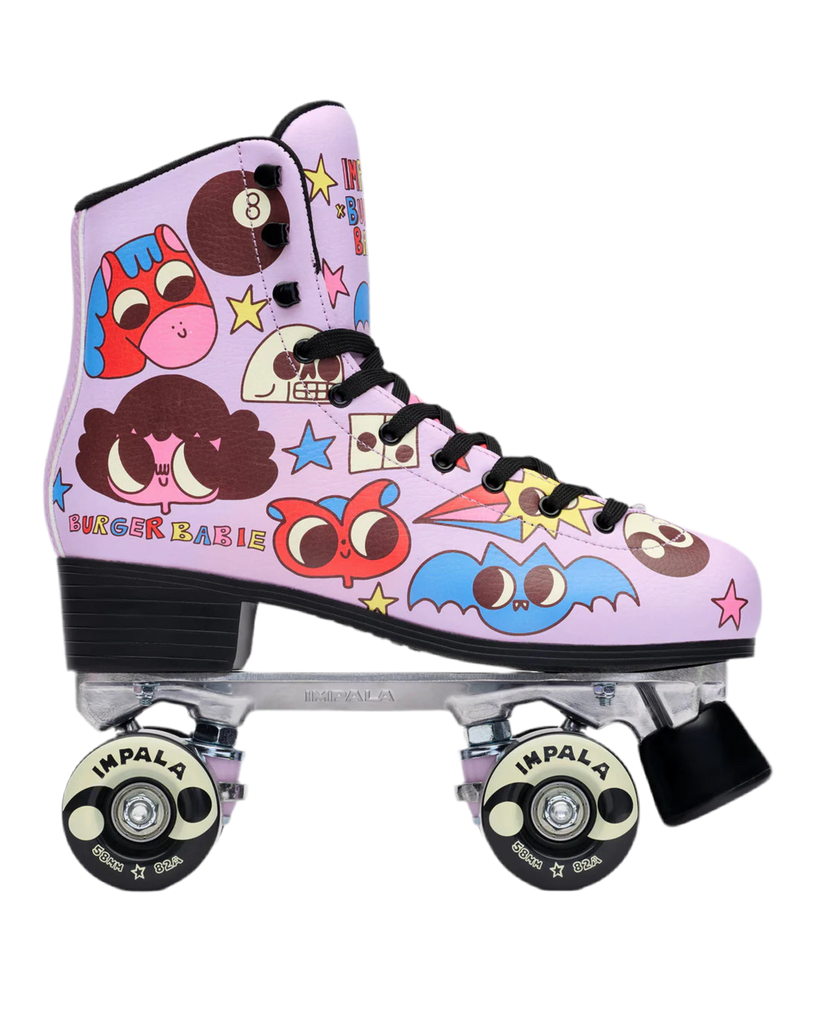 Pink rollerskate with cartoons