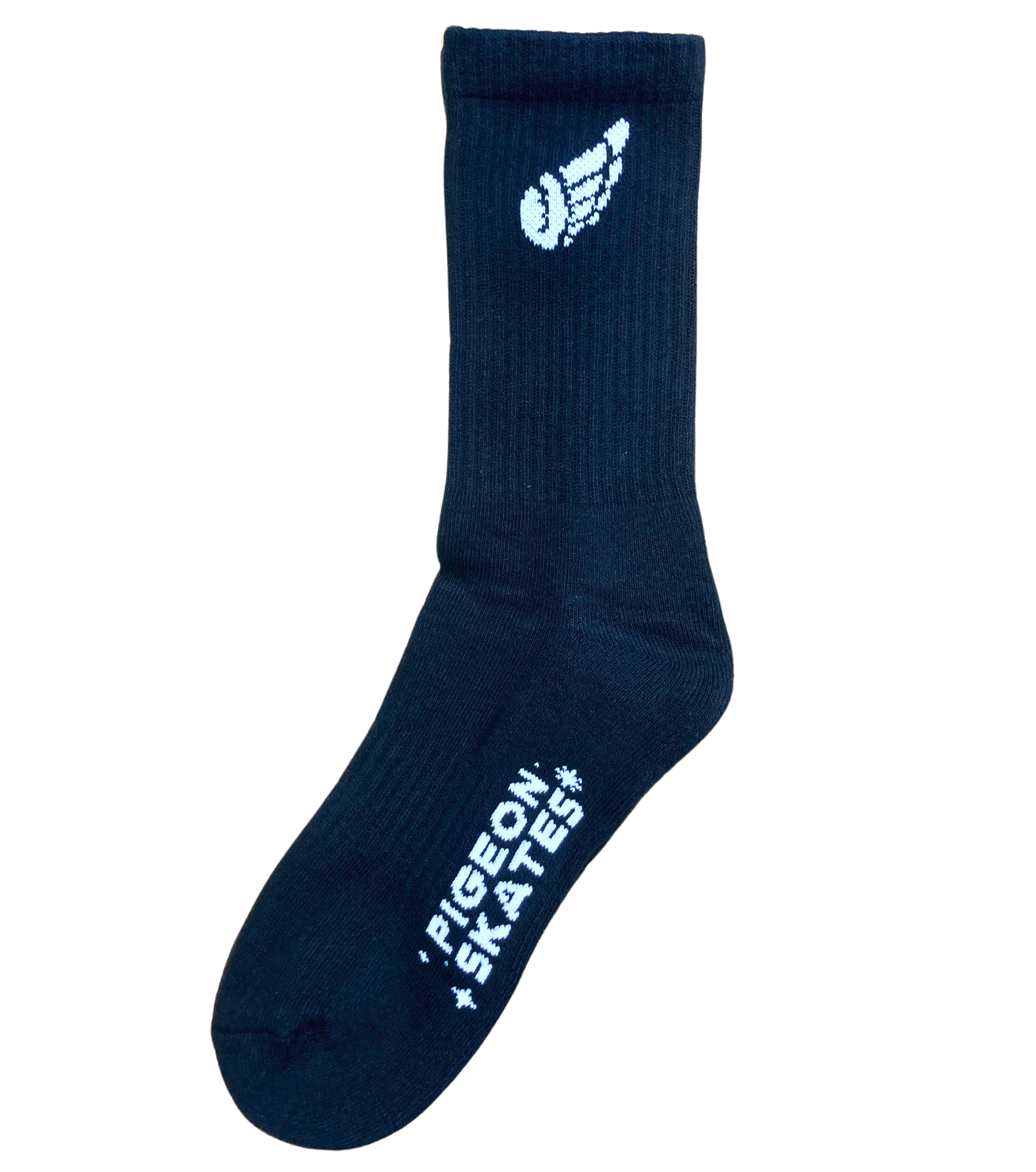 Pigeon's Performance Skate Socks - BLACK WING - Pigeon's Roller Skate Shop