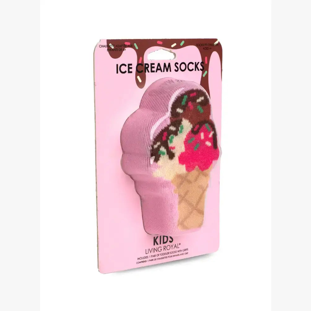 Kids Packaged Socks - Kids - Ice Cream Cone w/Sprinkles - Pink - Pigeon's Roller Skate Shop