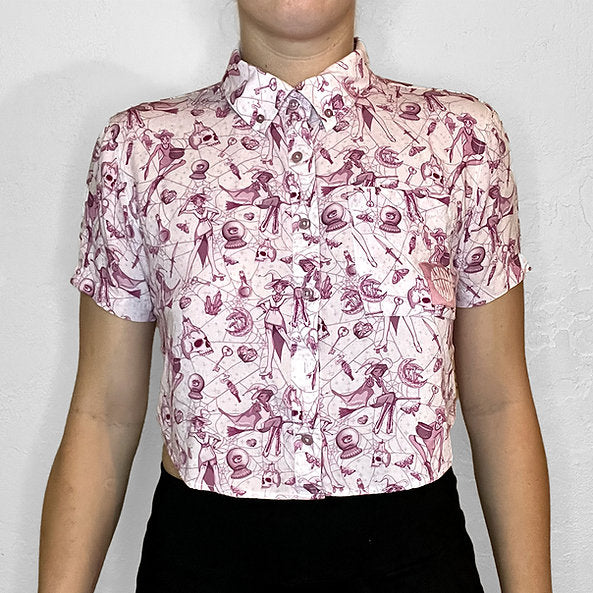 Skate Crop Button Up - SABRINA - Pigeon's Roller Skate Shop