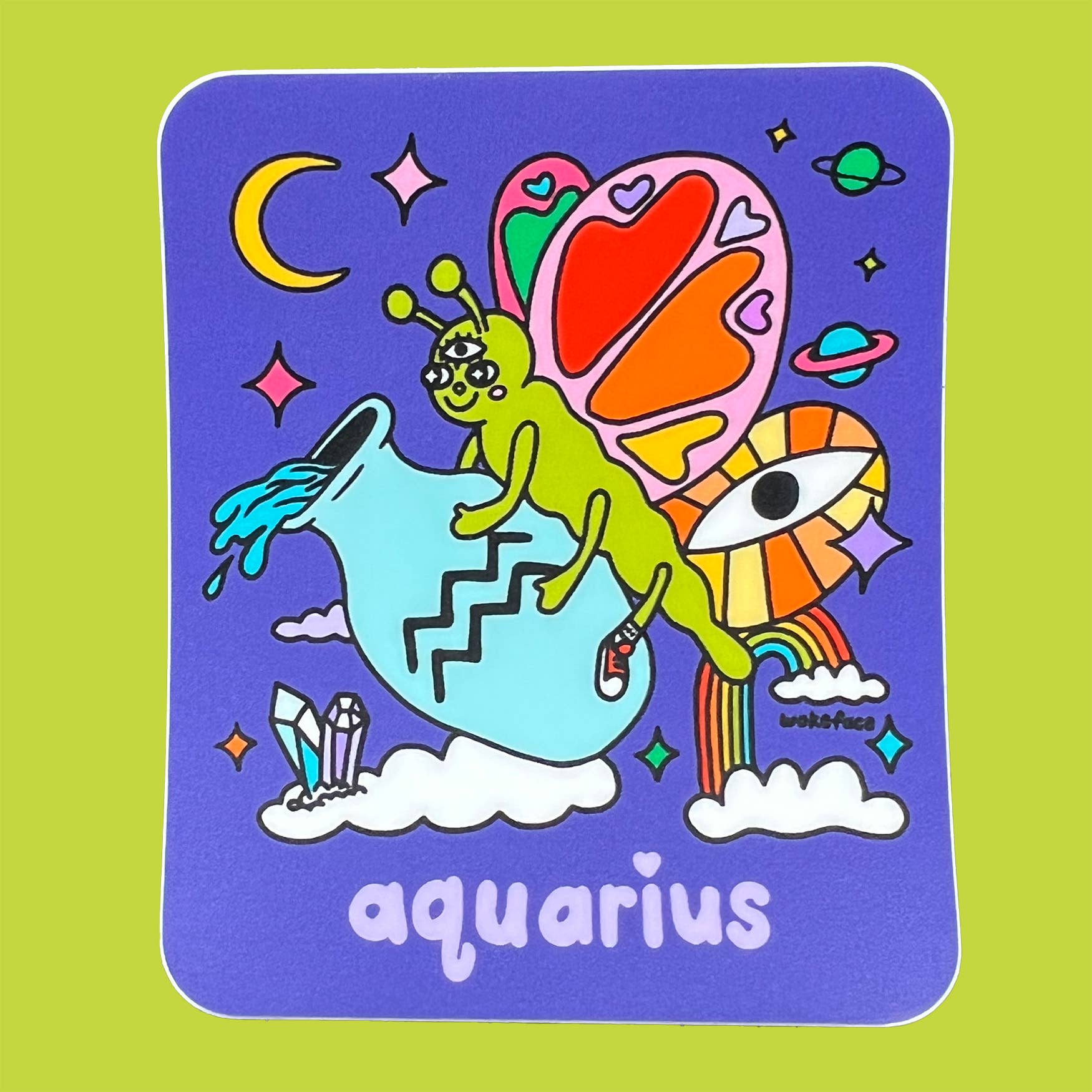 Sticker - Zodiac: Aquarius - Pigeon's Roller Skate Shop