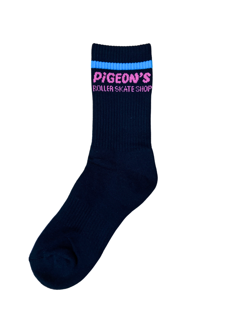 Pigeon's Performance Skate Socks - BLACK - Pigeon's Roller Skate Shop