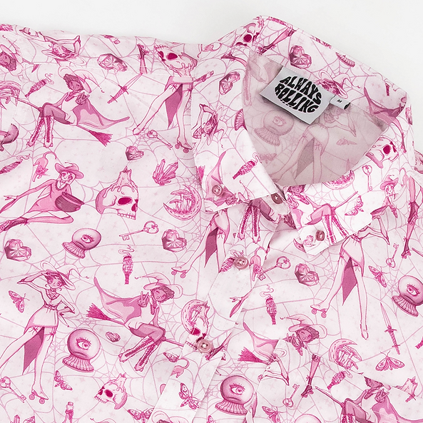Skate Crop Button Up - SABRINA - Pigeon's Roller Skate Shop
