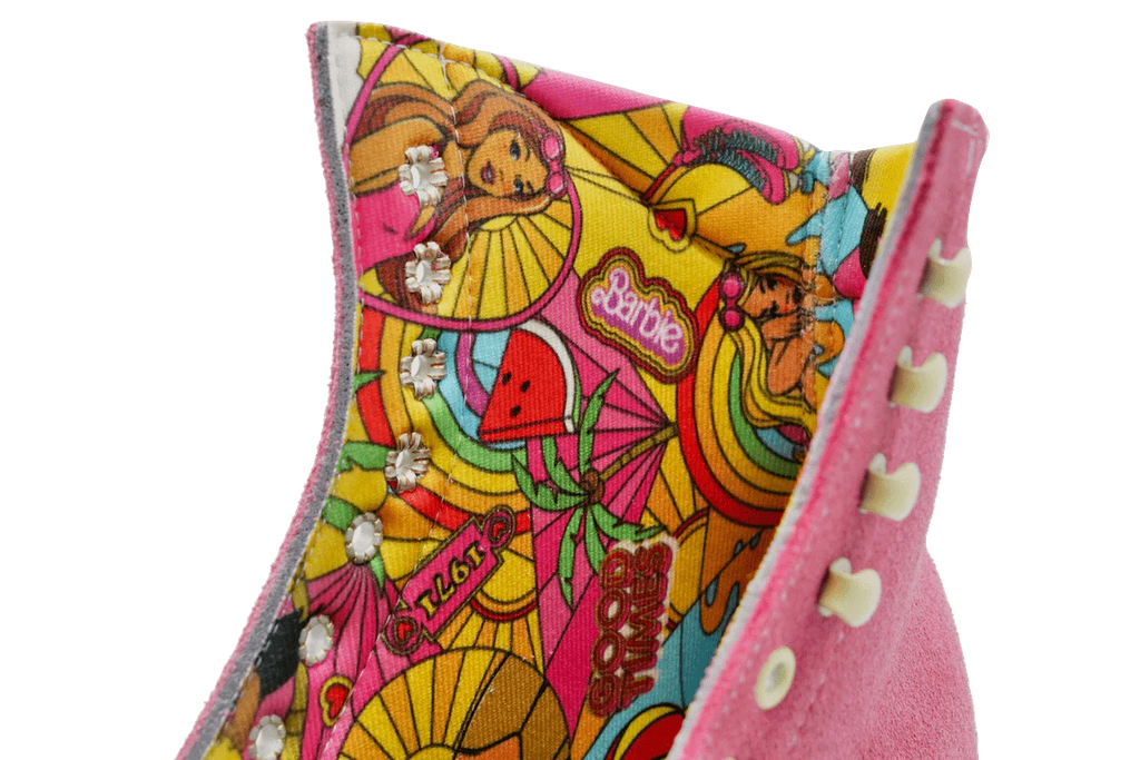 Colorful barbie inner lining of roller skate
