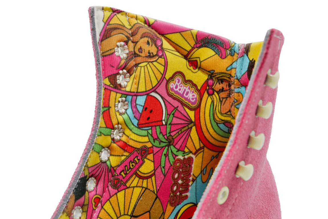 Colorful barbie inner lining of roller skate