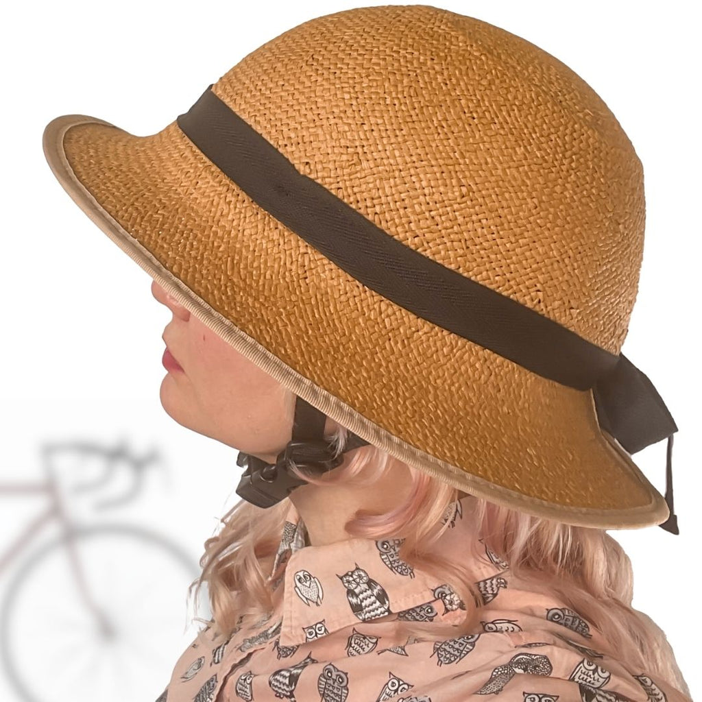bike helmets with brim Straw Hat Bike Helmet