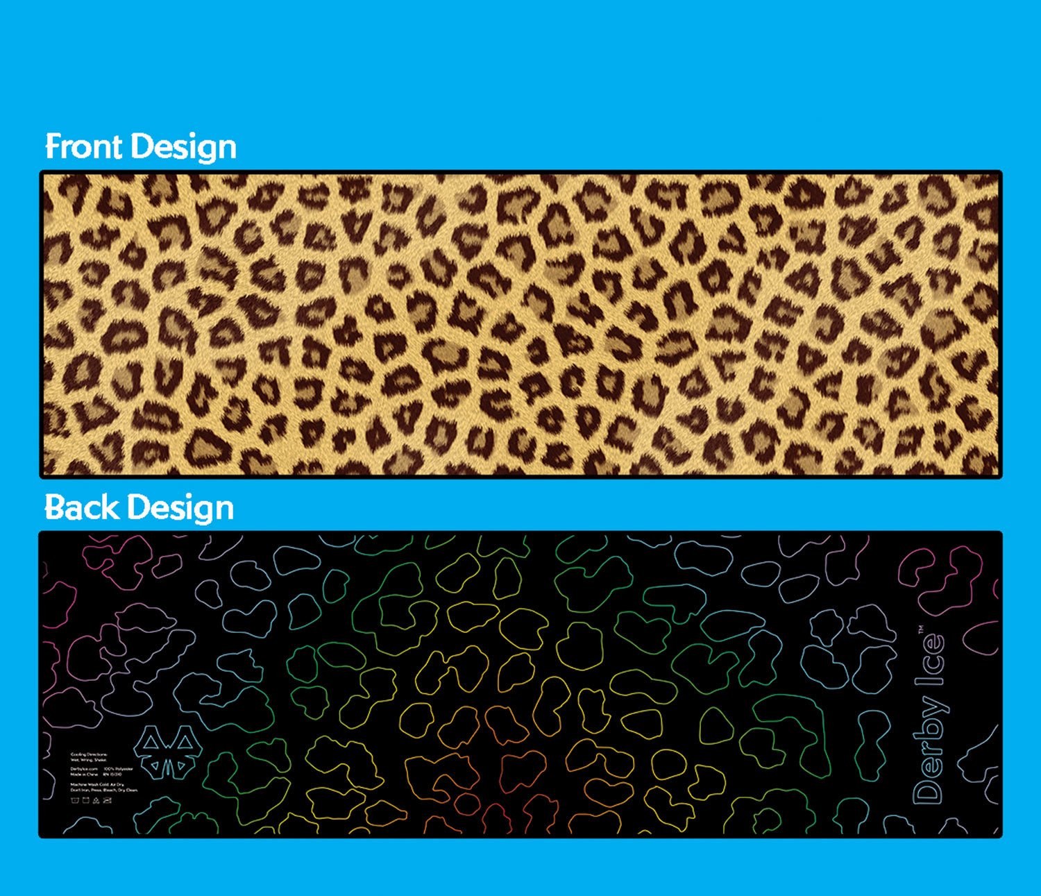 Derby Ice Instant Cooling Towel - LEOPARD - Pigeon's Roller Skate Shop