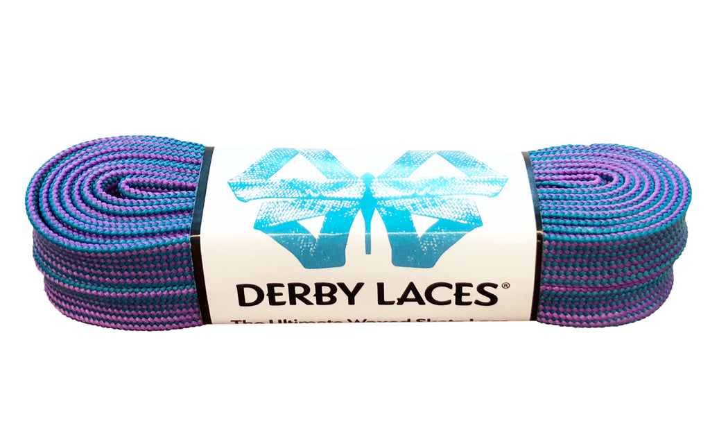 Derby Laces - PURPLE TEAL STRIPE 108"