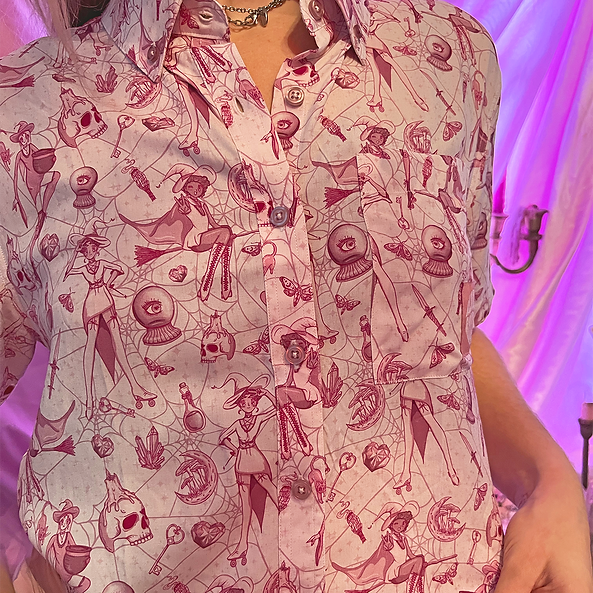Skate Crop Button Up - SABRINA - Pigeon's Roller Skate Shop