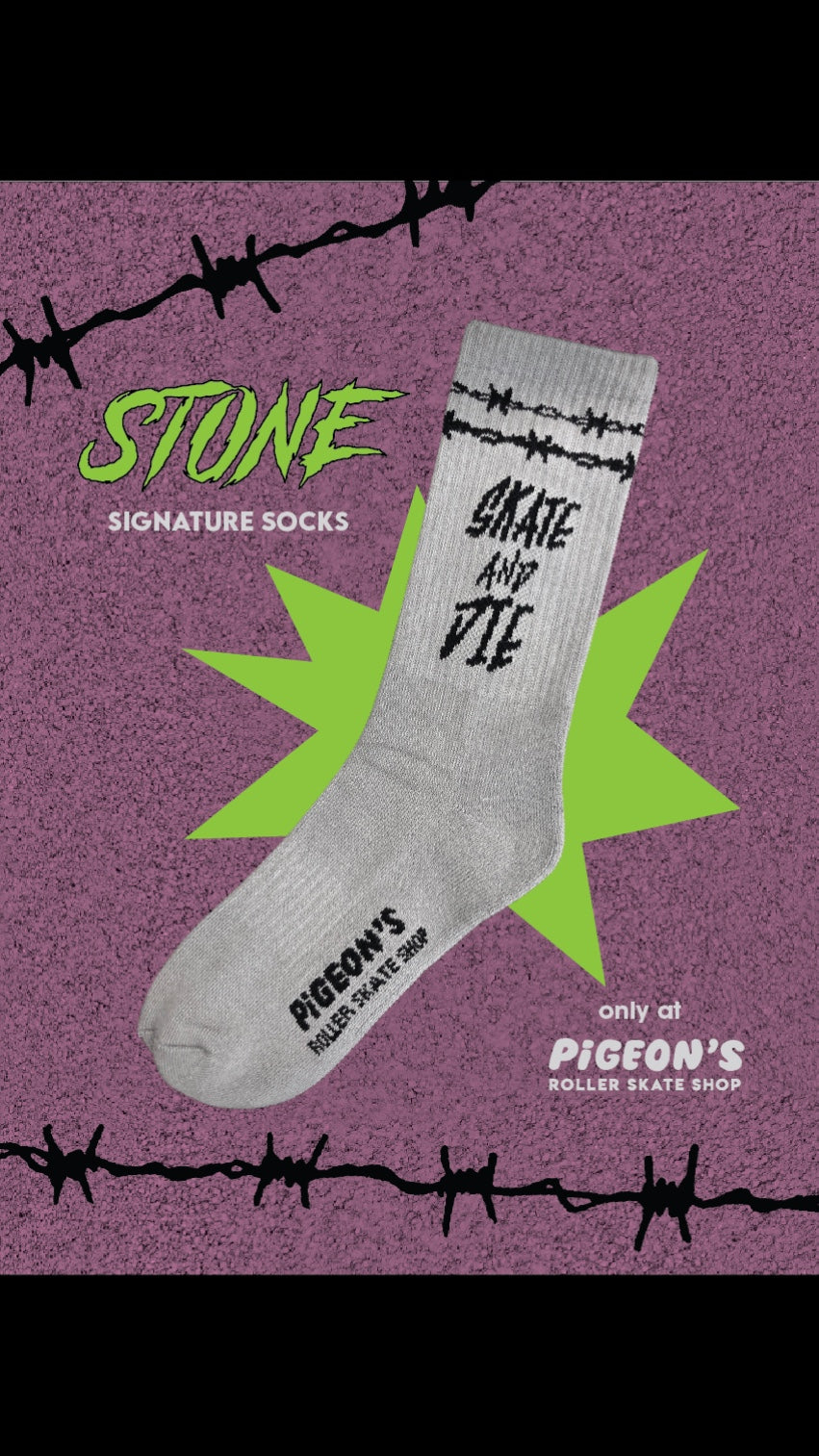 Pigeon's Performance Skate Socks - STONE PRO SKATE & DIE SOCK - Pigeon's Roller Skate Shop