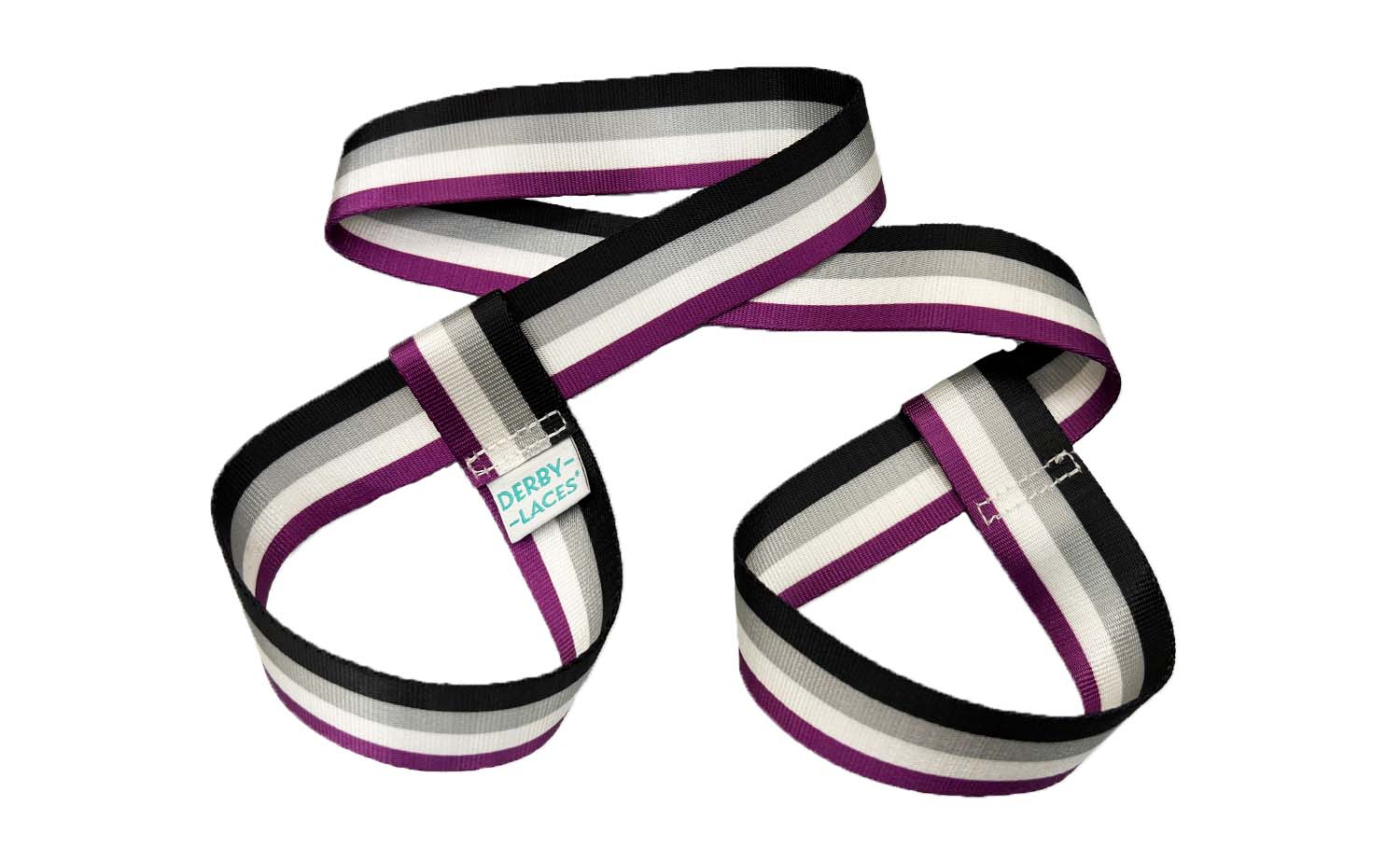 Skate and Gear Strap - BLACK PURPLE STRIPE 54" - Pigeon's Roller Skate Shop