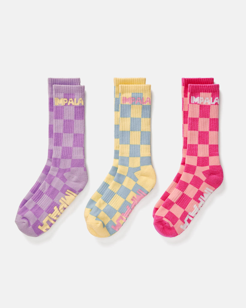 Impala Skate Socks 3pk - Checker