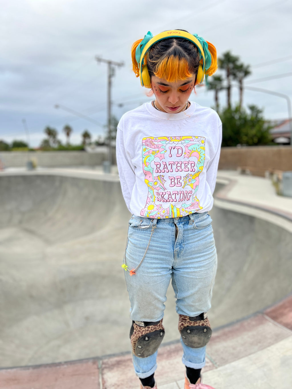 I'd Rather Be Skating Long Sleeve Tee - Pigeon's Roller Skate Shop