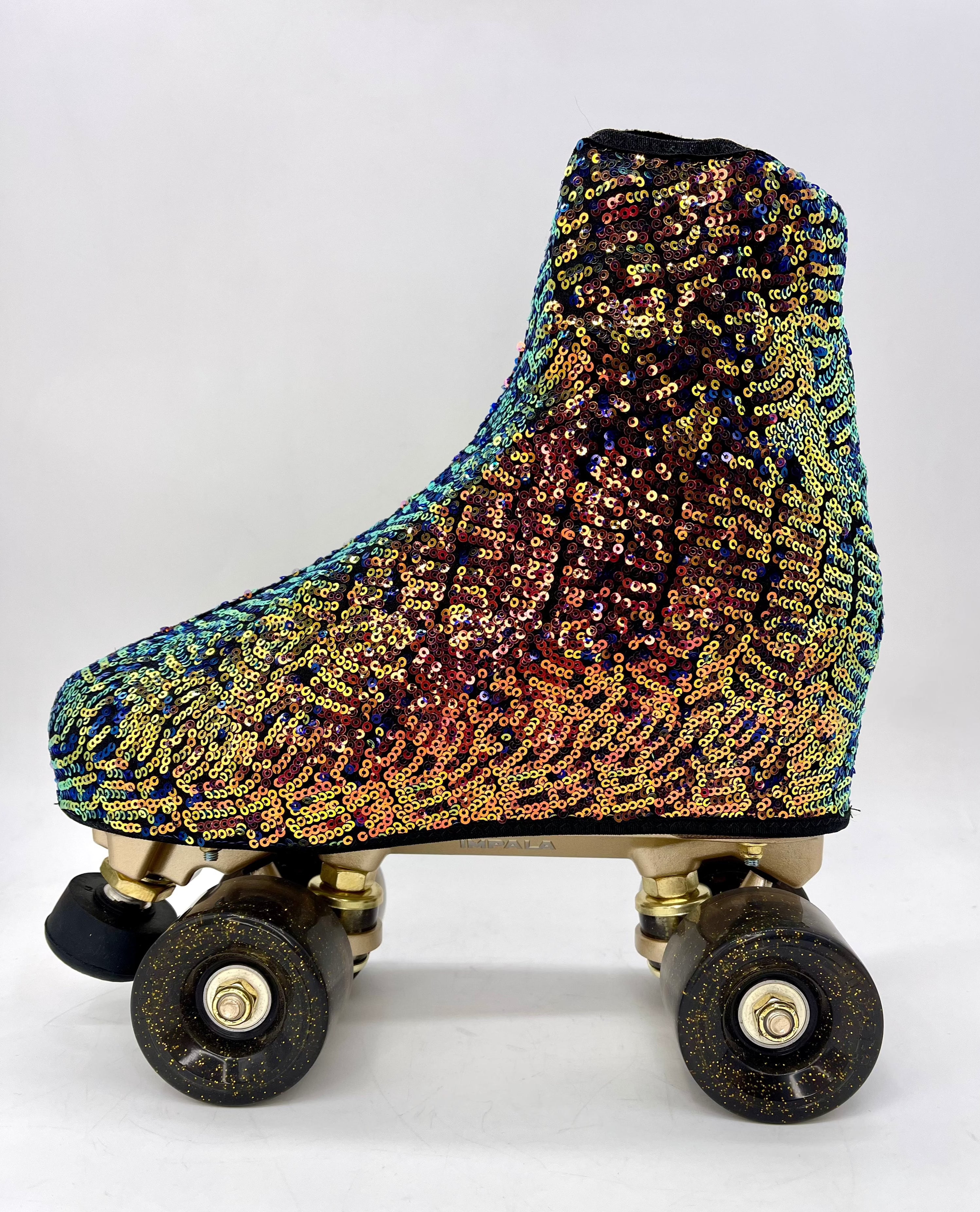 Roller Skate Boot Covers - MULTICOLOR SEQUINS - Pigeon's Roller Skate Shop
