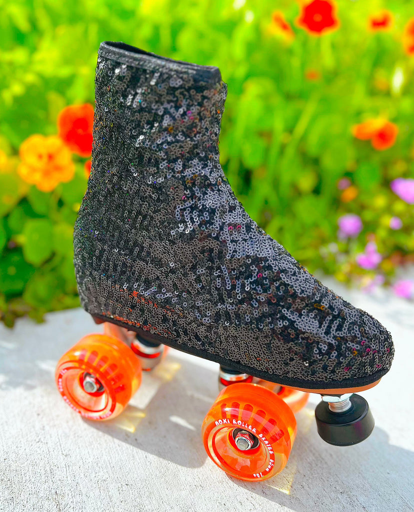 Roller Skate Boot Covers - BLACK SEQUINS