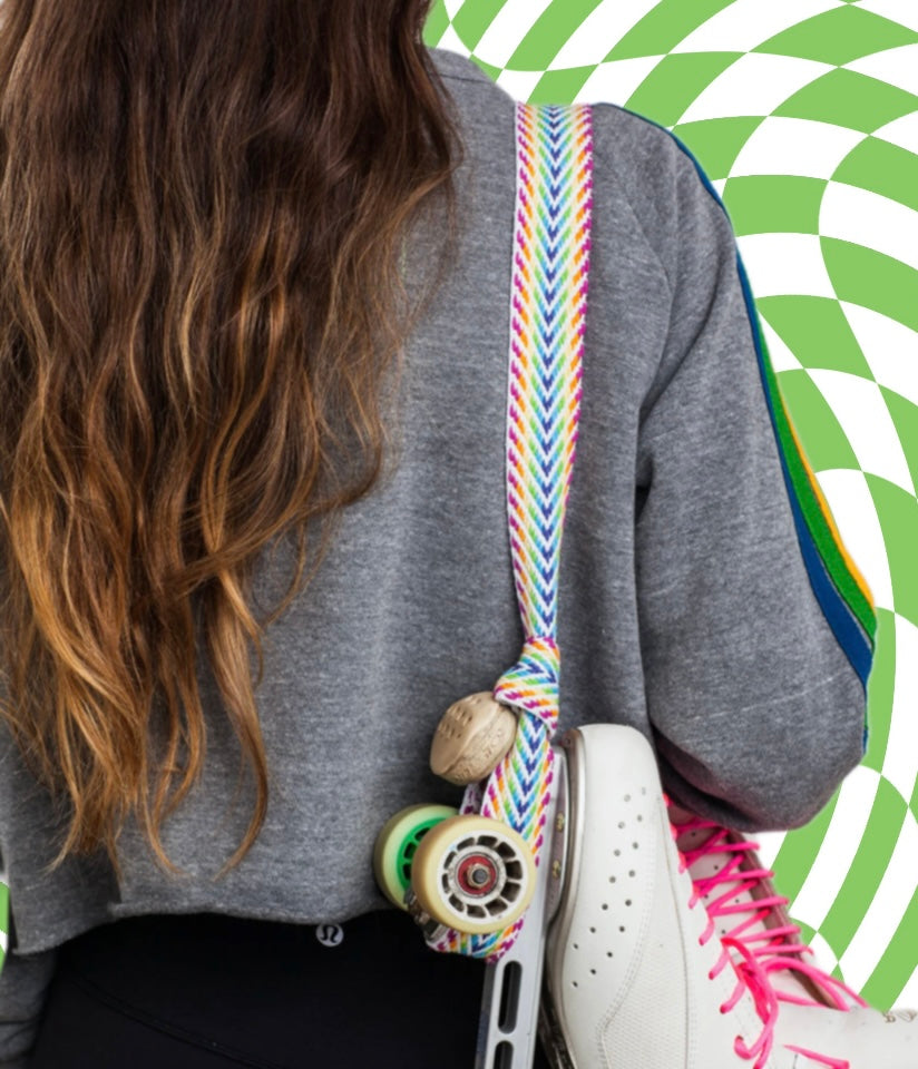 Woven Skate Leash - RAINBOW - Pigeon's Roller Skate Shop