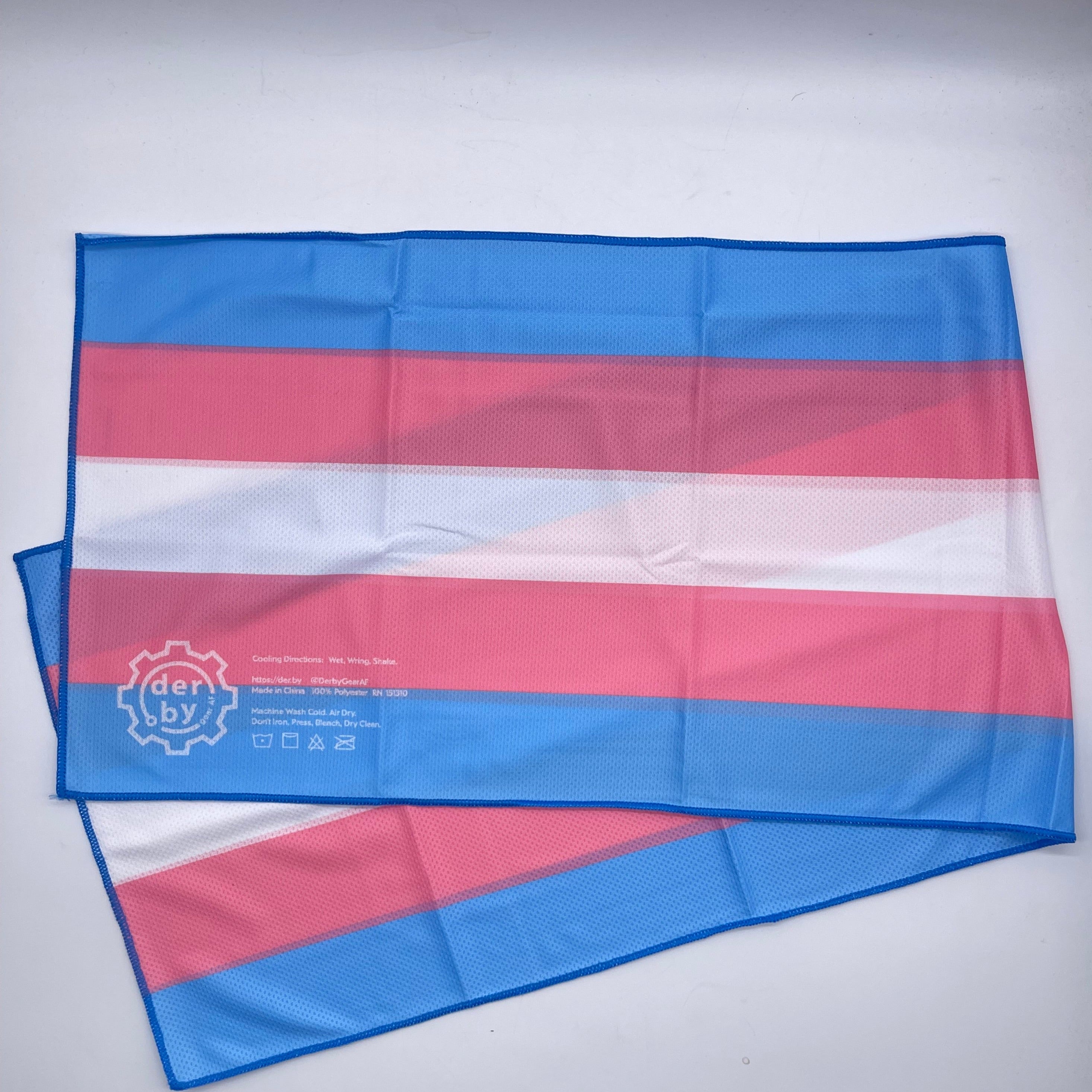 Derby Ice Instant Cooling Towel - TRANS PRIDE FLAG - Pigeon's Roller Skate Shop