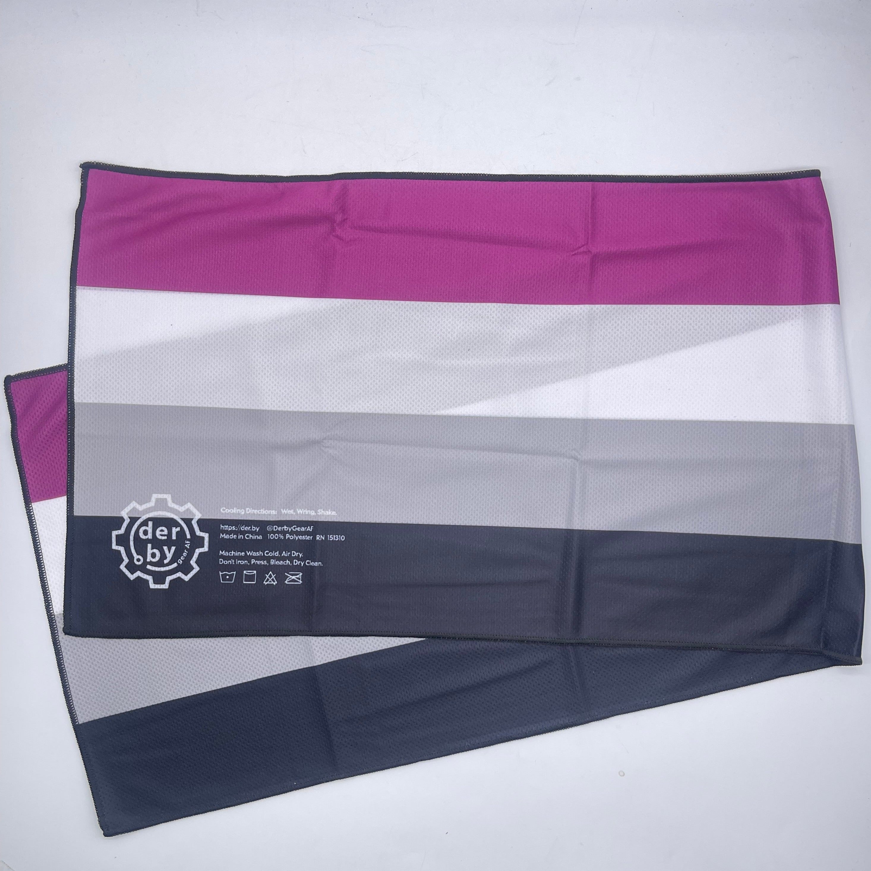 Derby Ice Instant Cooling Towel - ASEXUAL PRIDE FLAG - Pigeon's Roller Skate Shop