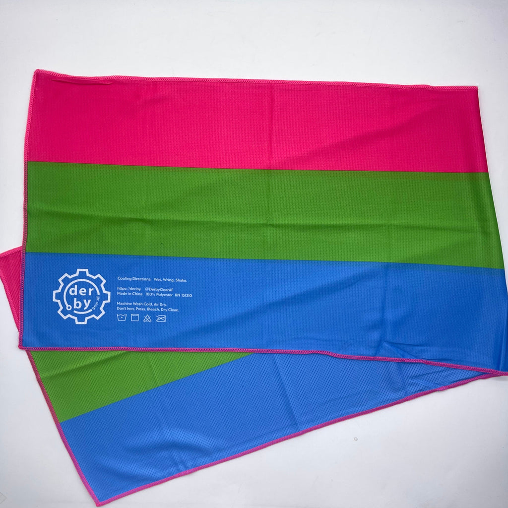 Derby Ice Instant Cooling Towel - POLYSEXUAL PRIDE FLAG