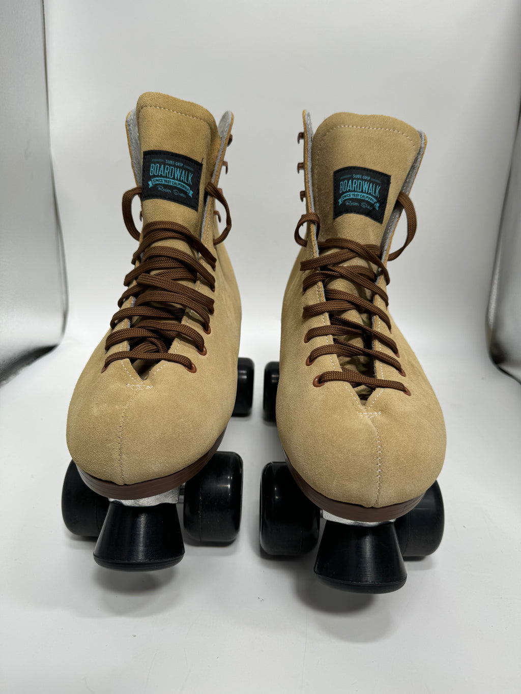 Sure-Grip Tan Suede Boardwalk Skates - Size 14 *BLEM* - Pigeon's Roller Skate Shop