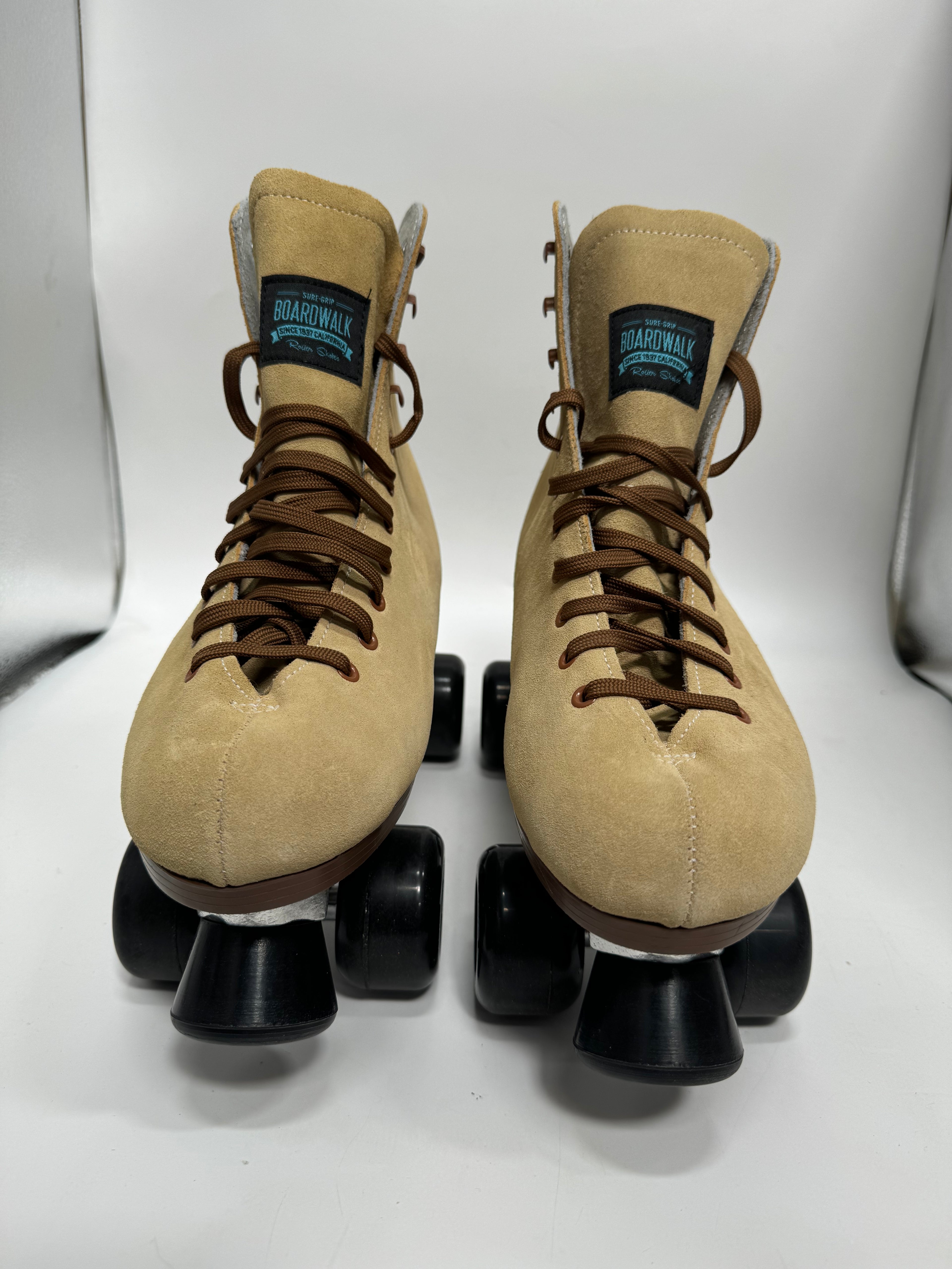 Sure-Grip Tan Suede Boardwalk Skates - Size 14 *BLEM* - Pigeon's Roller Skate Shop