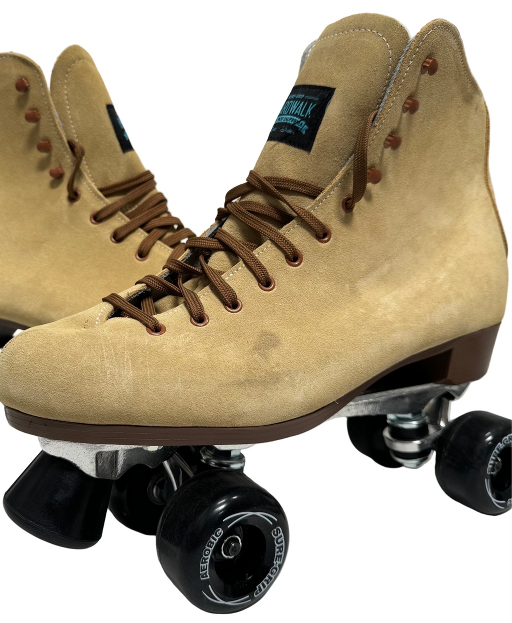 Sure-Grip Tan Suede Boardwalk Skates - Size 14 *BLEM* - Pigeon's Roller Skate Shop