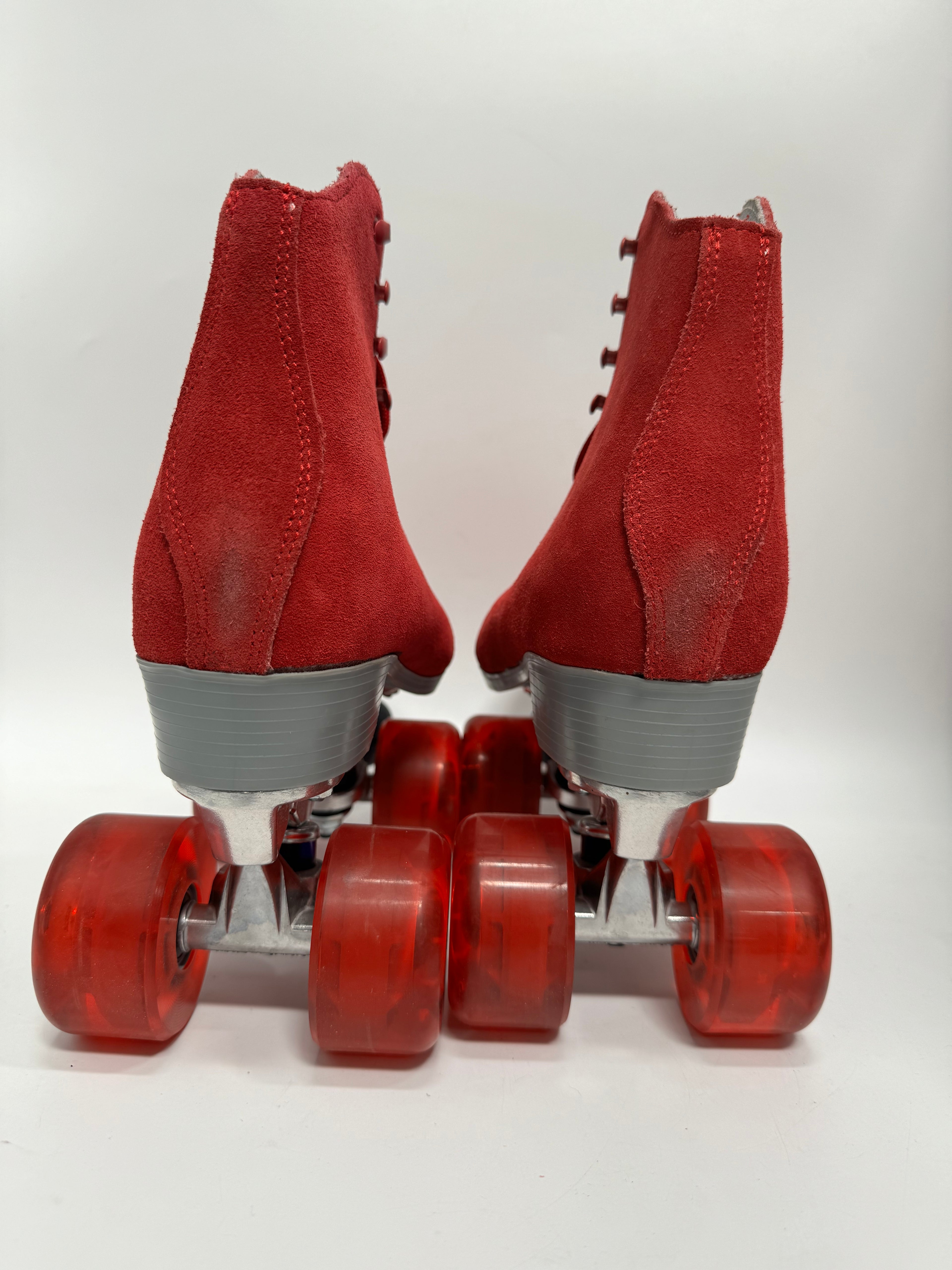 Sure-Grip - Boardwalk - Red Size 7 w/ Avanti Plate Upgrade *BLEM* - Pigeon's Roller Skate Shop