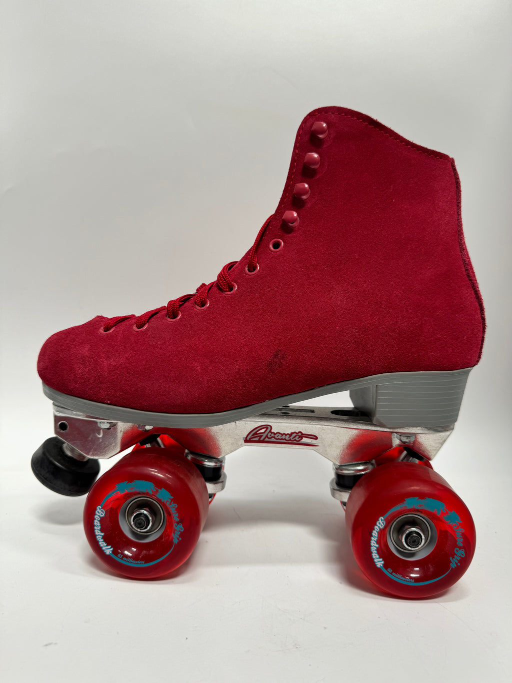 Sure-Grip - Boardwalk - Red Size 7 w/ Avanti Plate Upgrade *BLEM* - Pigeon's Roller Skate Shop