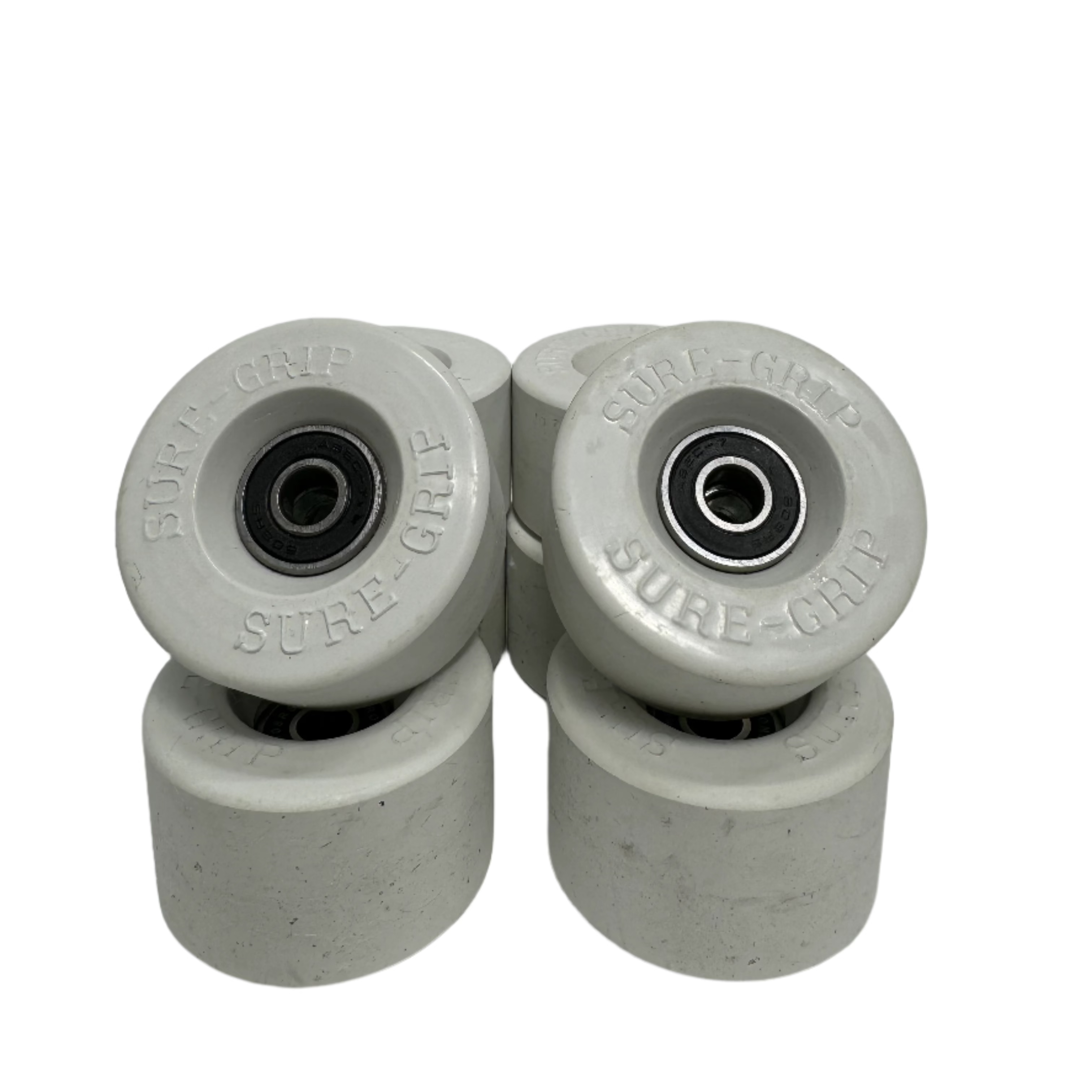 Sure-Grip - Velvet Wheels - White - 57mm w/ Bearings *BLEM* - Pigeon's Roller Skate Shop