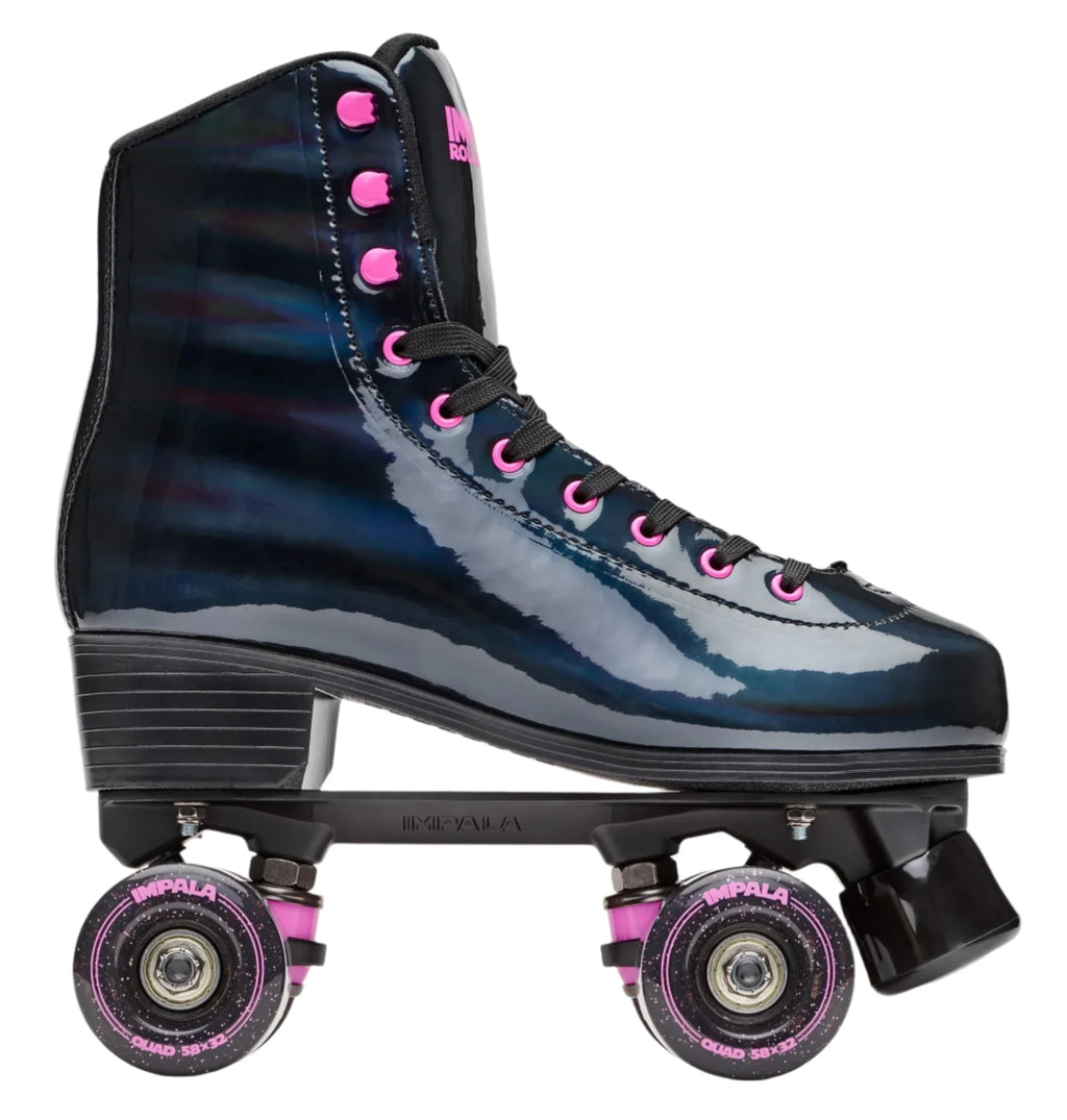 Impala Roller Skates - BLACK HOLOGRAPHIC - Pigeon's Roller Skate Shop