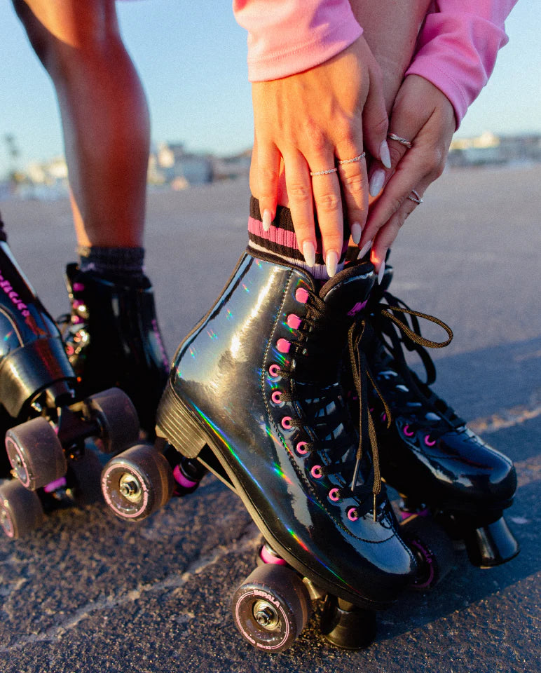 Impala Roller Skates - BLACK HOLOGRAPHIC - Pigeon's Roller Skate Shop