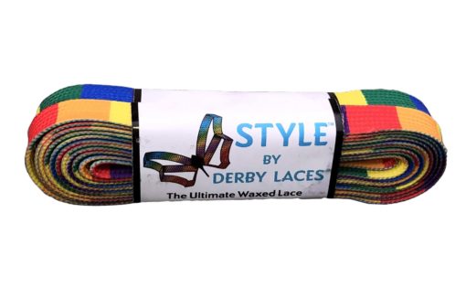 Derby Laces - RAINBOW BLOCK 96" - Pigeon's Roller Skate Shop