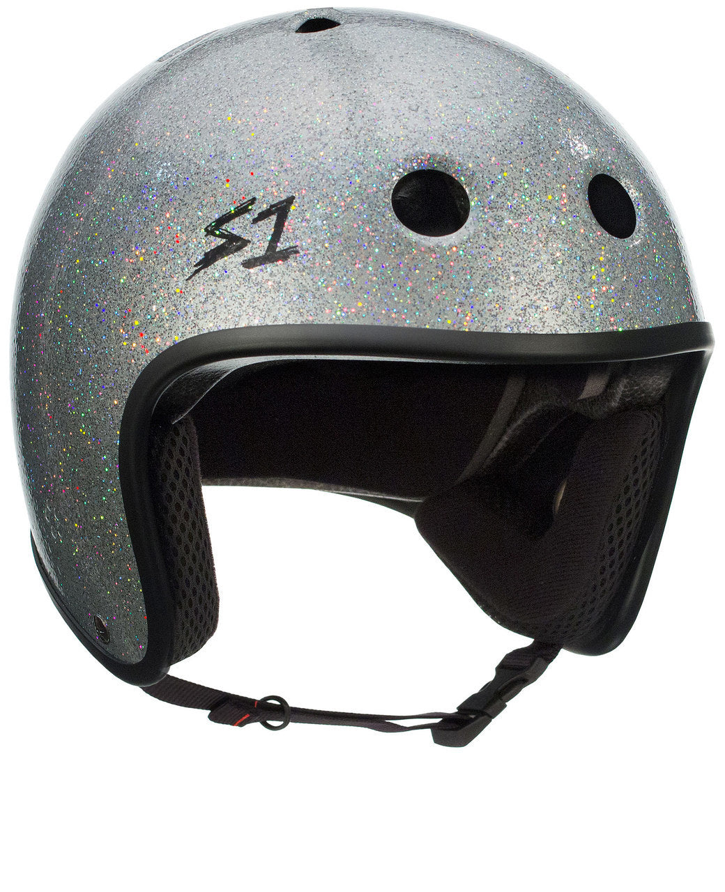 S1 Retro Lifer Helmet - Silver Gloss Glitter - Pigeon's Roller Skate Shop