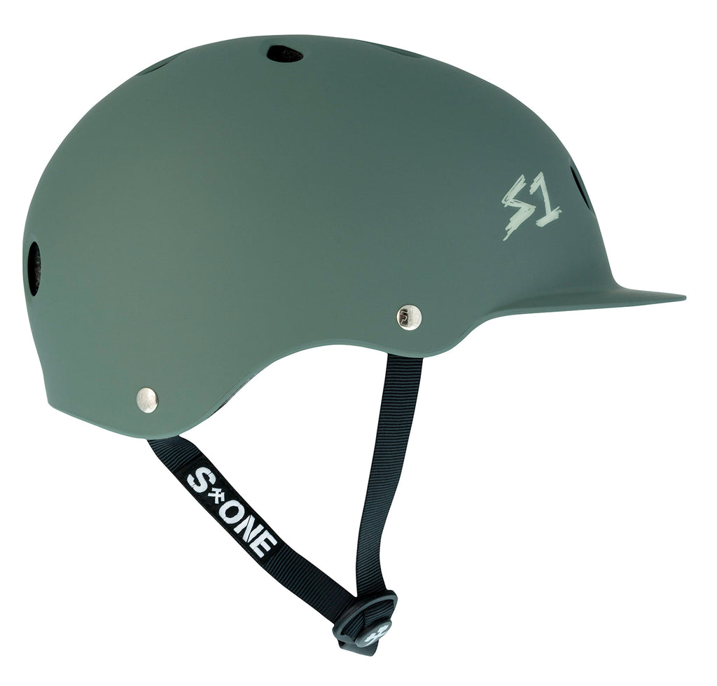 S1 Lifer Brim Helmet - AMBUSH GREEN MATTE - Pigeon's Roller Skate Shop