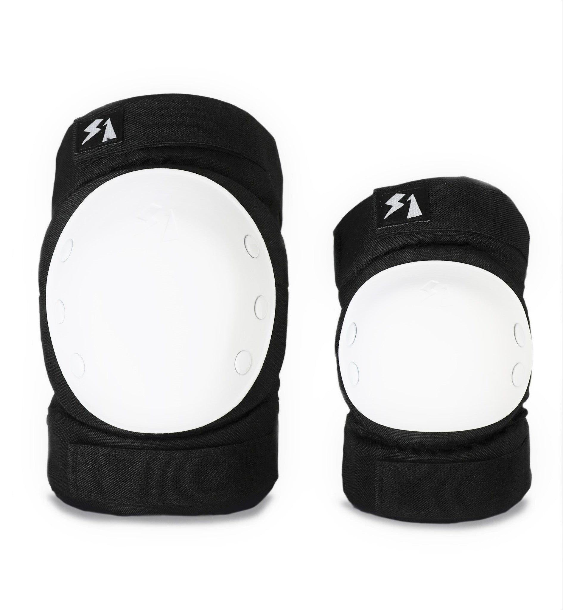 S-One Pad Set - BLACK W/ WHITE CAPS - Pigeon's Roller Skate Shop