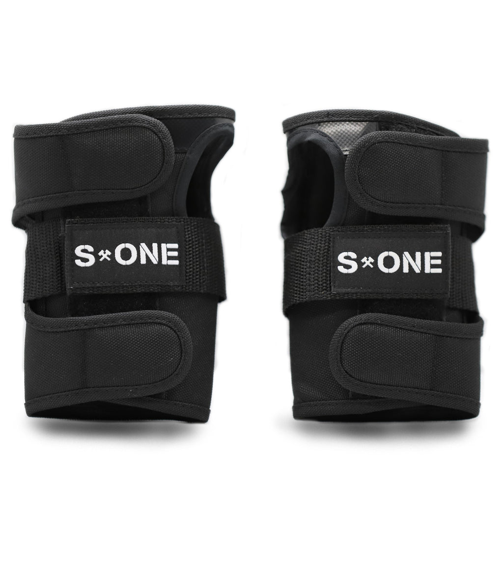 S-One Pad Set - BLACK W/ WHITE CAPS - Pigeon's Roller Skate Shop