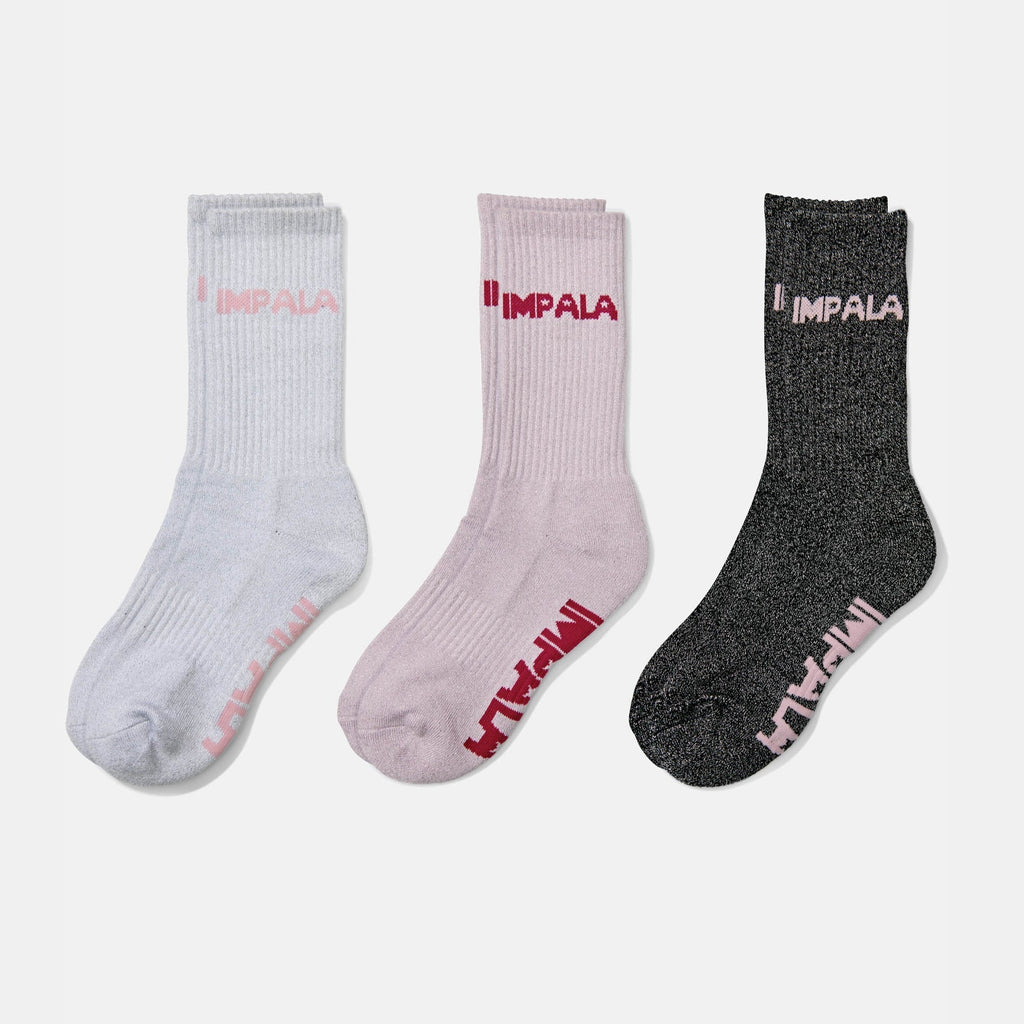 Impala Skate Socks 3pk - SPARKLE - Pigeon's Roller Skate Shop