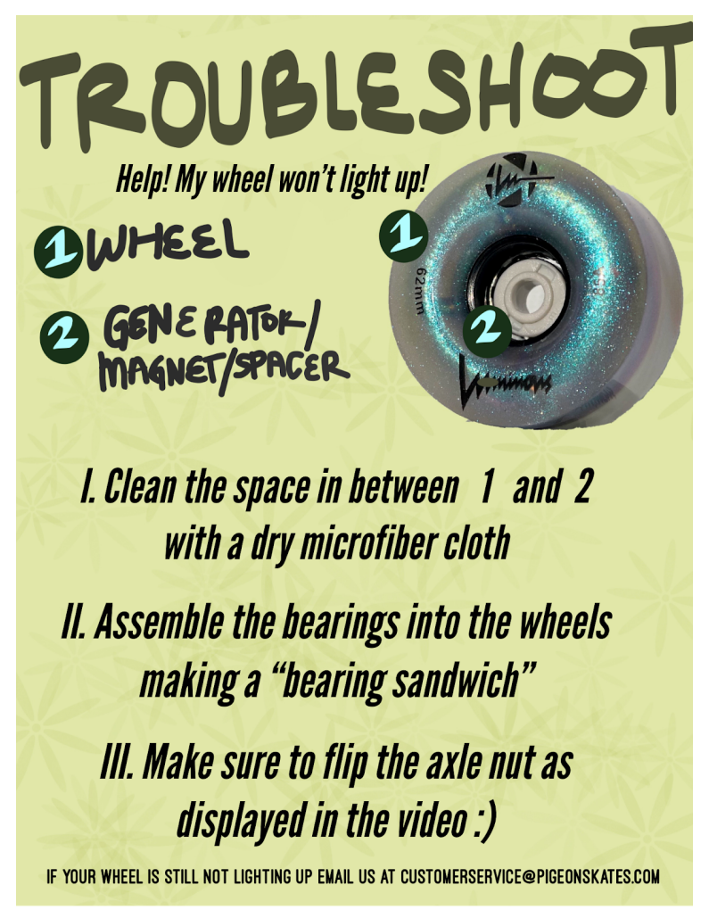 Luminous Light Up Wheels -  BLUE - Pigeon's Roller Skate Shop