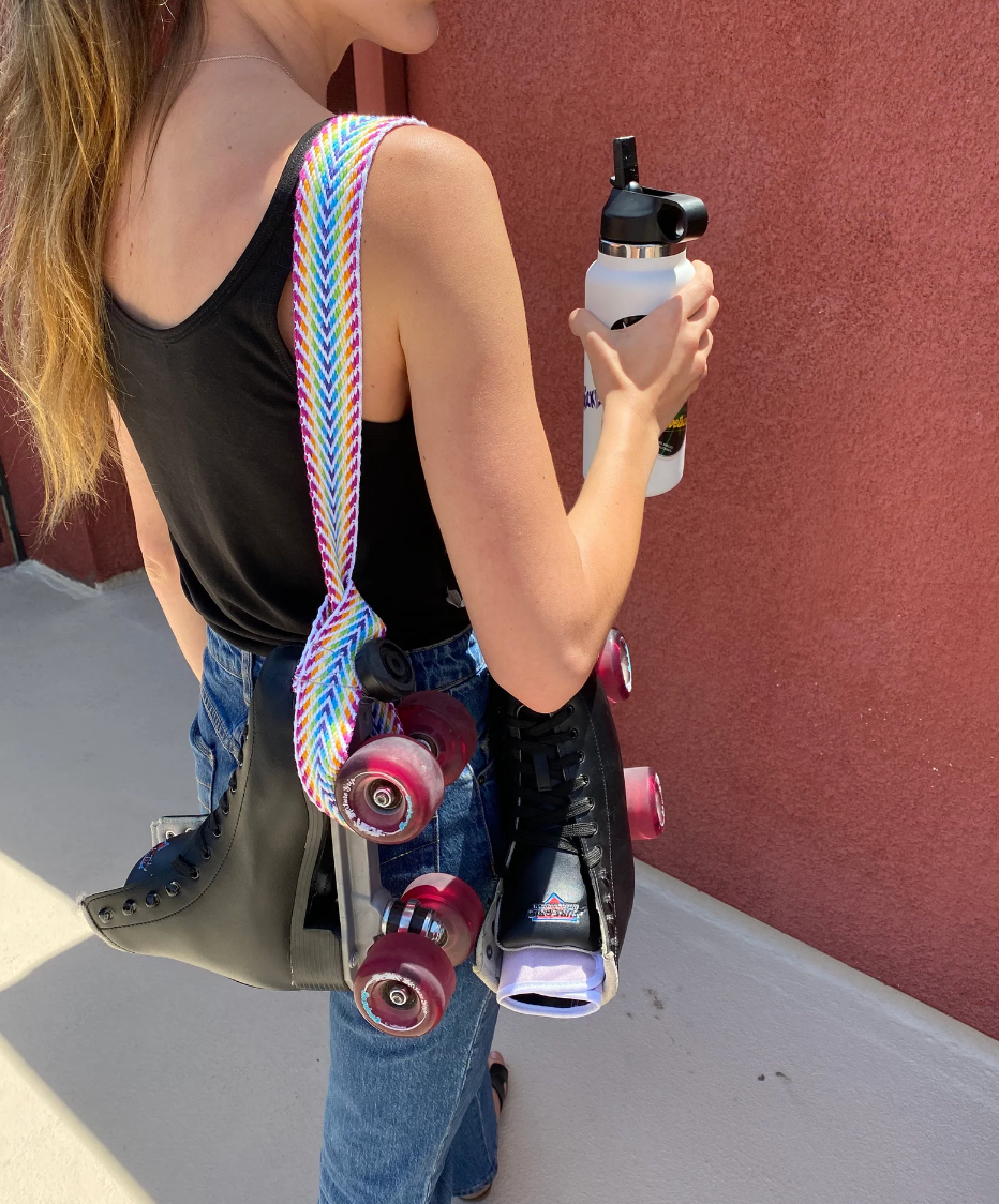Woven Skate Leash - RAINBOW - Pigeon's Roller Skate Shop