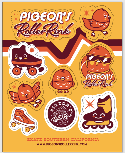 Pigeon kawaii images on sticker sheet