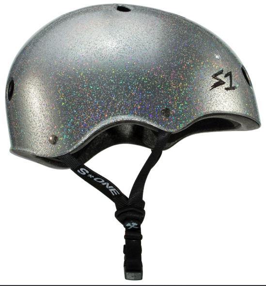 S1 Mega Lifer Helmet-Silver Gloss Glitter - Pigeon's Roller Skate Shop