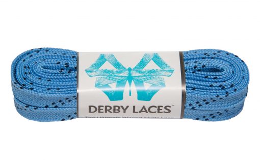 Derby Laces - SKY BLUE/BLACK TRACER 96" - Pigeon's Roller Skate Shop